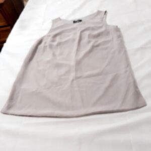 Brides Beige Sleeveless Sheer Top Fully Lined  Blouse Size 12